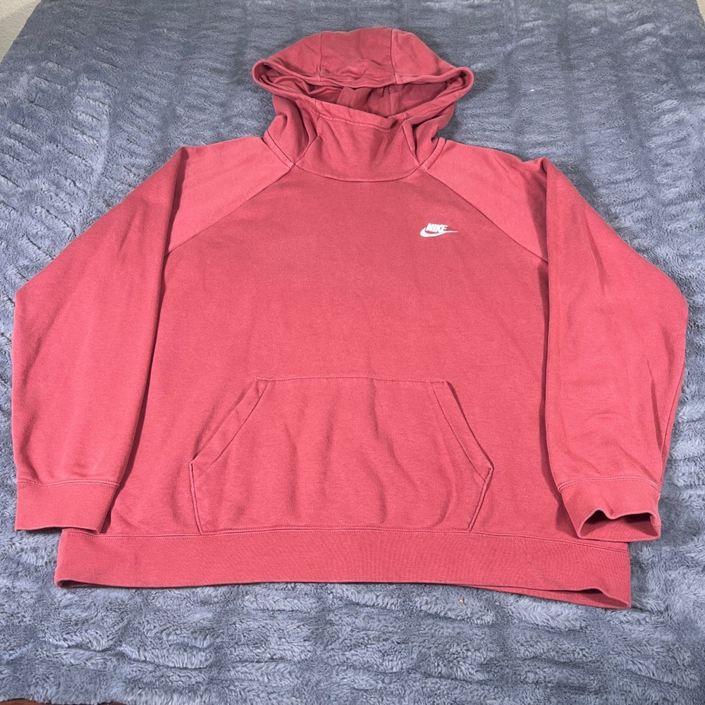 Nike Womens Sportswear Essential Funnel Neck Hoodie Cedar Red‎ XL BV4116-661